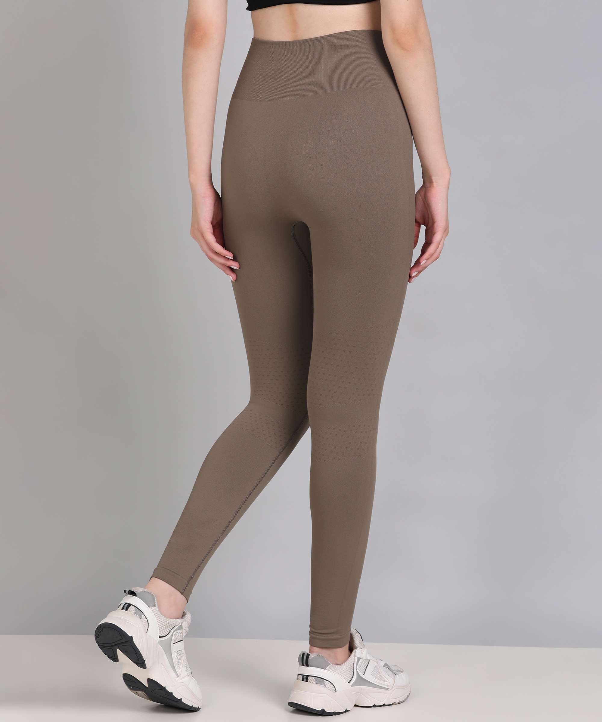 Plus Size Faux Leather Leggings - Brown