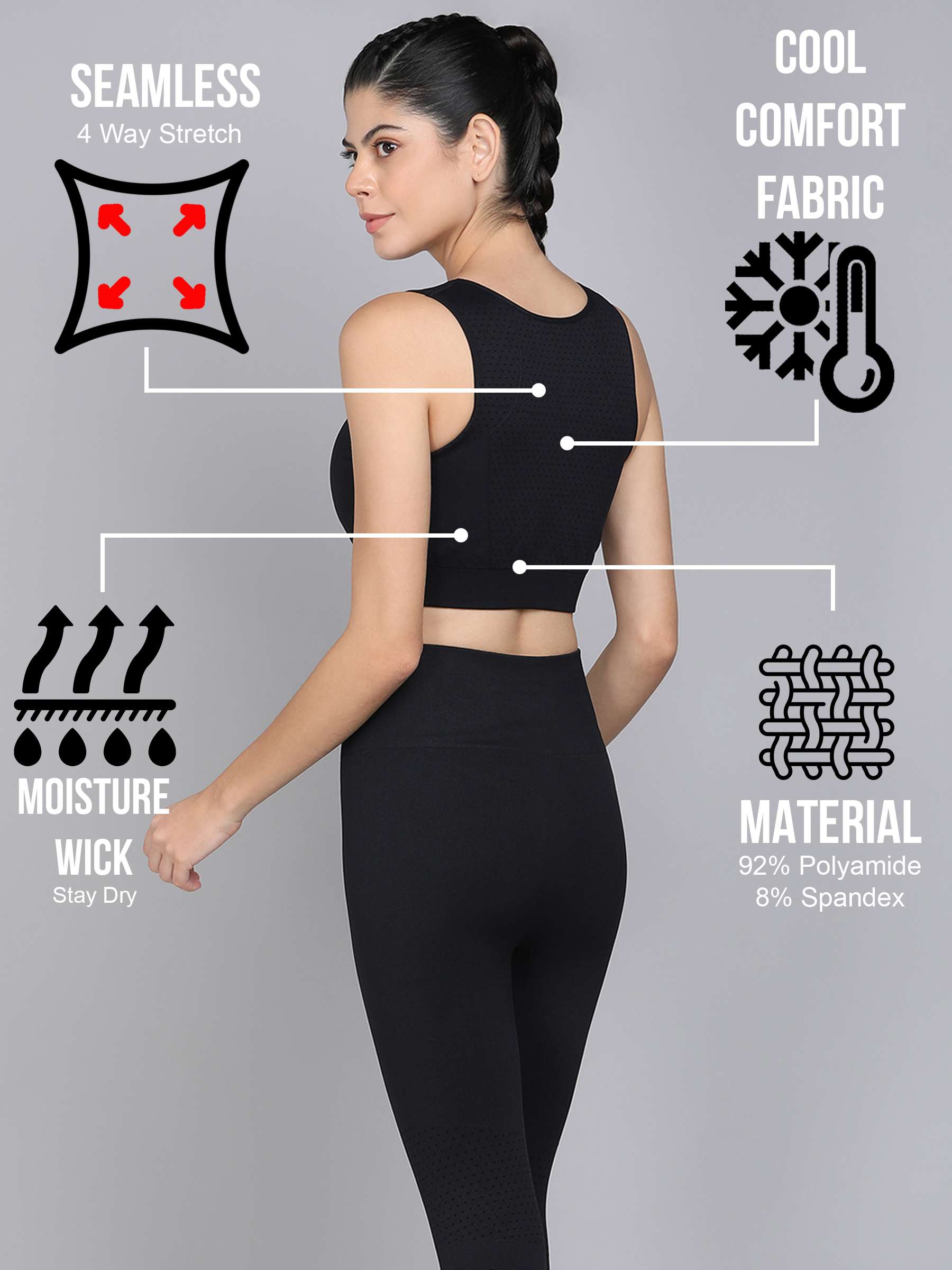 LELINTA Women's Breathable Cotton Racerback Sports Bra High Impact Support  Workout Yoga Bra Size M-L