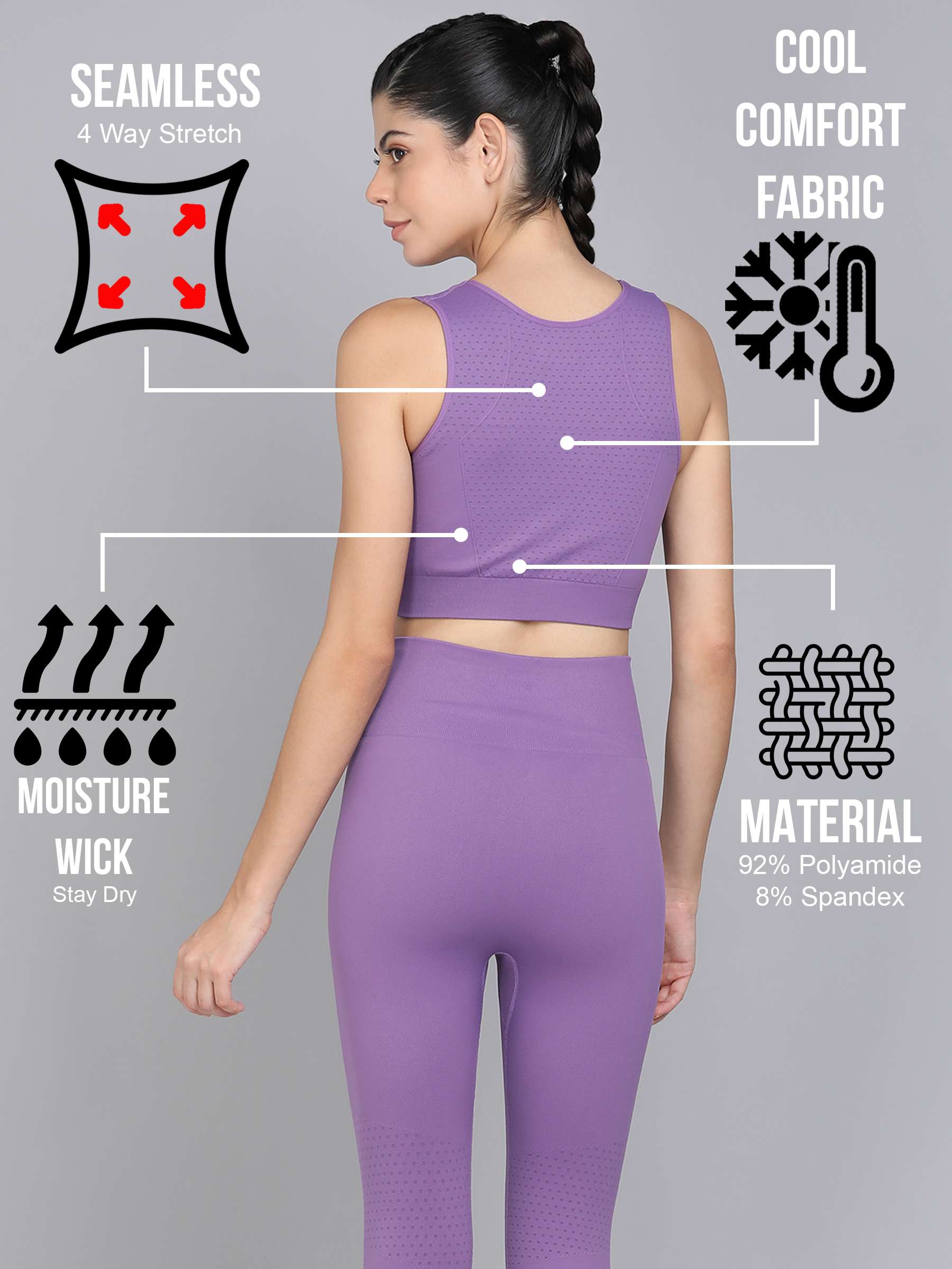 Verdusa Women's 4 Pack Contrast Binding Sports Bra Medium Support Yoga Bra